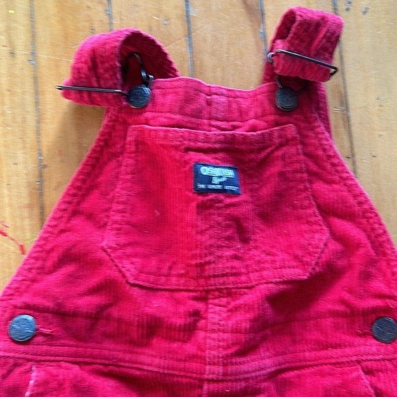 Oshkosh vestback Red Corduroy carpenter Overalls - Picture 2 of 8